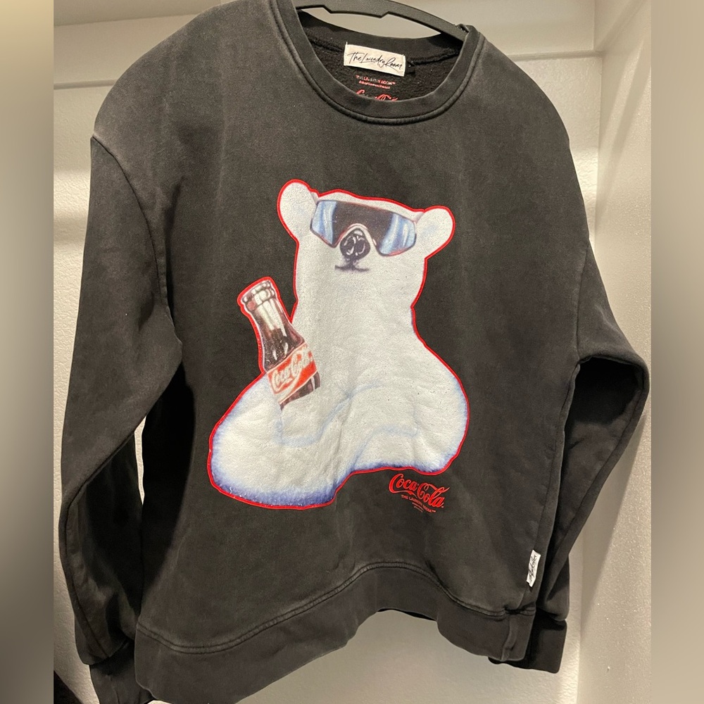 Coca Cola Polar Bear Classic Crewneck Sweater Faded Black Size S
